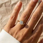 1.00 Ctw Round Lab Diamond Ring, 14k Gold S Shape Setting, Unique Solitaire Engagement Ring Jwalin Jewels